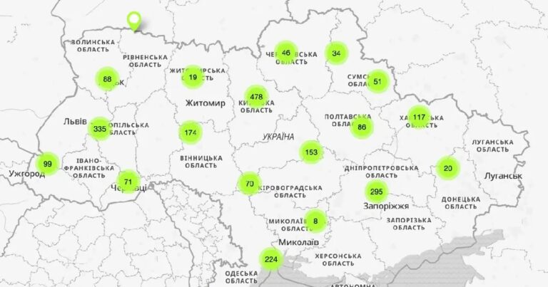 В действии появилась карта с банками, работающими в отключение