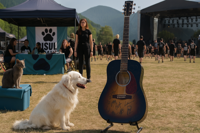 Аукцион Rockstadt Extreme Fest Гитара, подписанная войсками на фестивале. Деньги принесут всплеск радости в ассоциации для чьих -либо животных