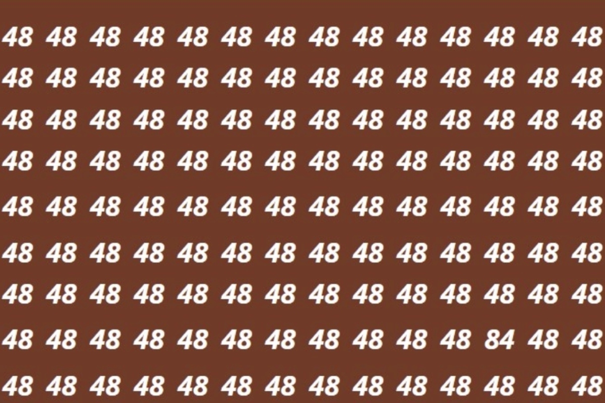 У вас есть орел, если вы найдете номер 84 среди 48, за 7 секунд! Любимый тест офтальмологов