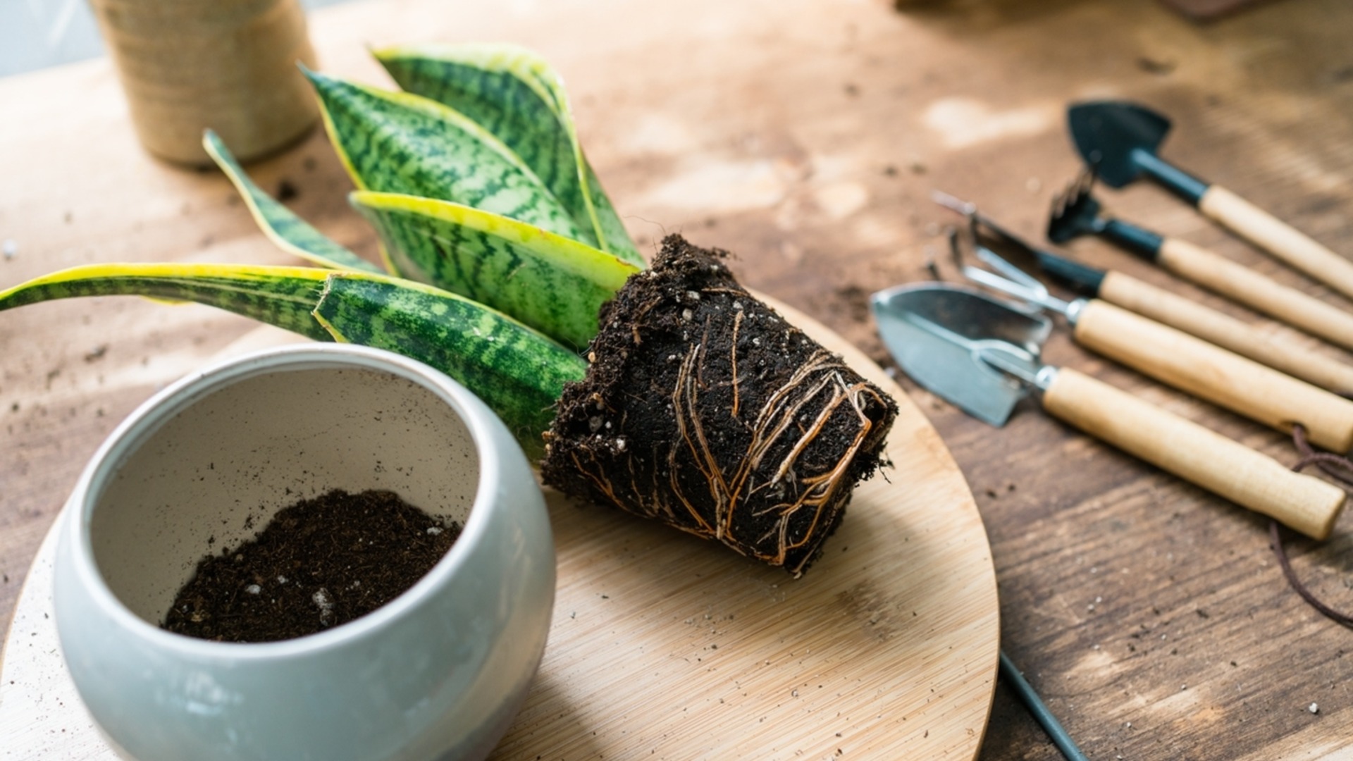 Как разделить змеиные растения, не повреждая корни